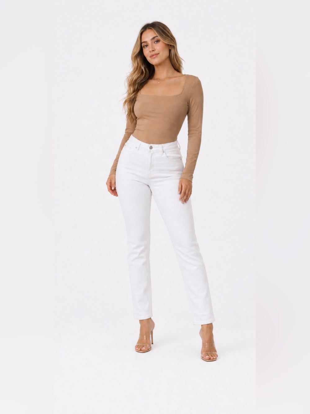 NWOT Abercrombie & Fitch One Piece Thong Long-Sleeve Ponte Square Neck Bodysuit